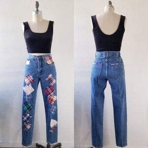 Vtg Moda Intl 90’s Hippie Patchwork Mom Jeans 2